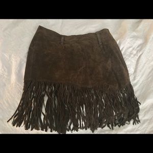 Real leather skirt !! Brown !